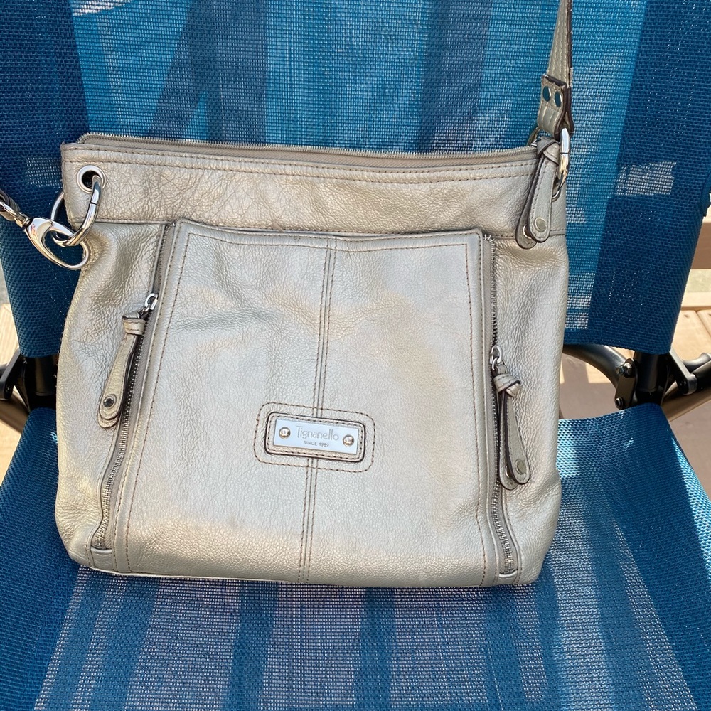 Silver tignanello purse
